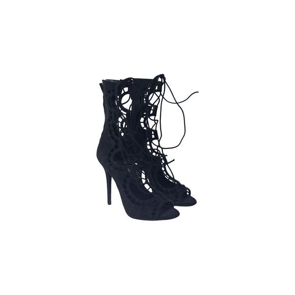 Giuseppe Zanotti Lace Up Gladiator Heels in Black Suede - Picture 7 of 8